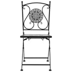 vidaXL Folding Bistro Chairs 2 Pcs Mosaic Bistro Outdoor Patio Chair Ceramic
