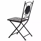 vidaXL Folding Bistro Chairs 2 Pcs Mosaic Bistro Outdoor Patio Chair Ceramic