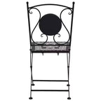 vidaXL Folding Bistro Chairs 2 Pcs Mosaic Bistro Outdoor Patio Chair Ceramic