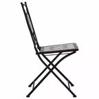 vidaXL Folding Bistro Chairs 2 Pcs Mosaic Bistro Outdoor Patio Chair Ceramic