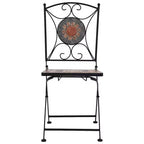 vidaXL Folding Bistro Chairs 2 Pcs Mosaic Bistro Outdoor Patio Chair Ceramic