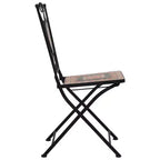 vidaXL Folding Bistro Chairs 2 Pcs Mosaic Bistro Outdoor Patio Chair Ceramic