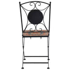 vidaXL Folding Bistro Chairs 2 Pcs Mosaic Bistro Outdoor Patio Chair Ceramic
