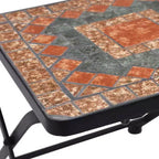 vidaXL Folding Bistro Chairs 2 Pcs Mosaic Bistro Outdoor Patio Chair Ceramic