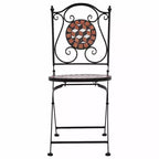vidaXL Folding Bistro Chairs 2 Pcs Mosaic Bistro Outdoor Patio Chair Ceramic