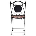 vidaXL Folding Bistro Chairs 2 Pcs Mosaic Bistro Outdoor Patio Chair Ceramic