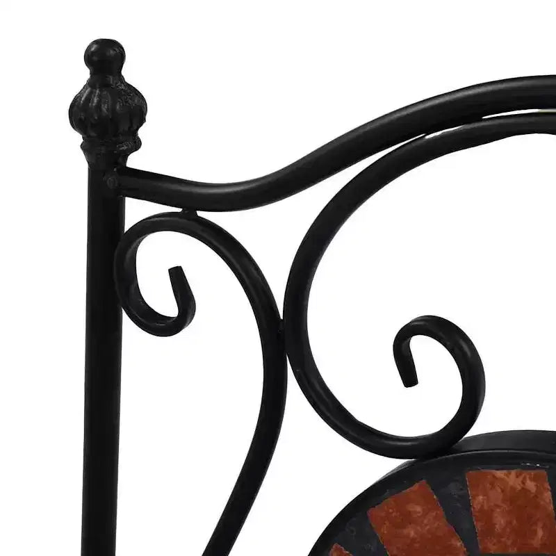 vidaXL Folding Bistro Chairs 2 Pcs Mosaic Bistro Outdoor Patio Chair Ceramic