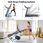 Clearance  3HP Folding Treadmill for Home with Incline / Bluetooth, 300lb Weight Capacity, Exercise Running Walking 90% pre Assemble
