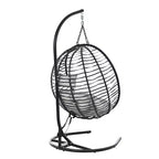 Whisen Single Person Folding Egg Chair with Stand, Hammock Swing Chair with Adjustable Anti-Slip Feet