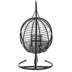 Whisen Single Person Folding Egg Chair with Stand, Hammock Swing Chair with Adjustable Anti-Slip Feet