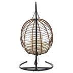 Whisen Single Person Folding Egg Chair with Stand, Hammock Swing Chair with Adjustable Anti-Slip Feet