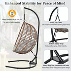 Whisen Single Person Folding Egg Chair with Stand, Hammock Swing Chair with Adjustable Anti-Slip Feet