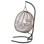 Whisen Single Person Folding Egg Chair with Stand, Hammock Swing Chair with Adjustable Anti-Slip Feet