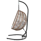 Whisen Single Person Folding Egg Chair with Stand, Hammock Swing Chair with Adjustable Anti-Slip Feet
