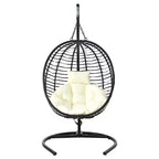 Whisen Single Person Folding Egg Chair with Stand, Hammock Swing Chair with Adjustable Anti-Slip Feet