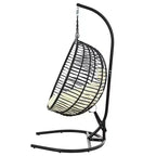 Whisen Single Person Folding Egg Chair with Stand, Hammock Swing Chair with Adjustable Anti-Slip Feet