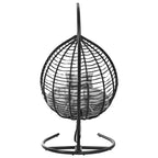Chaise hamac suspendue Whisen avec support, chaise balançoire œuf avec cadre en fer, coussin et appui-tête