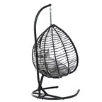 Chaise hamac suspendue Whisen avec support, chaise balançoire œuf avec cadre en fer, coussin et appui-tête