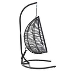 Chaise hamac suspendue Whisen avec support, chaise balançoire œuf avec cadre en fer, coussin et appui-tête