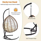 Chaise hamac suspendue Whisen avec support, chaise balançoire œuf avec cadre en fer, coussin et appui-tête
