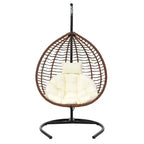 Chaise hamac suspendue Whisen avec support, chaise balançoire œuf avec cadre en fer, coussin et appui-tête