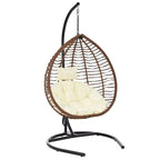 Chaise hamac suspendue Whisen avec support, chaise balançoire œuf avec cadre en fer, coussin et appui-tête
