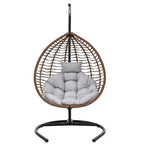 Chaise hamac suspendue Whisen avec support, chaise balançoire œuf avec cadre en fer, coussin et appui-tête