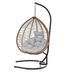 Chaise hamac suspendue Whisen avec support, chaise balançoire œuf avec cadre en fer, coussin et appui-tête