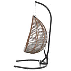 Chaise hamac suspendue Whisen avec support, chaise balançoire œuf avec cadre en fer, coussin et appui-tête
