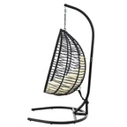 Chaise hamac suspendue Whisen avec support, chaise balançoire œuf avec cadre en fer, coussin et appui-tête