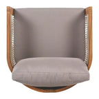 Premium Acacia Wood Outdoor Club Chair with Curved Tub Design and Woven Rope, for Garden