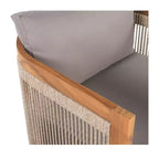 Premium Acacia Wood Outdoor Club Chair with Curved Tub Design and Woven Rope, for Garden