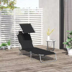 Chaise longue de piscine pliable avec pare-soleil