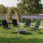 Gymax 2PC/4PC Outdoor Folding Chairs with Adjustable Reclining Backrest and Cushioned Seats for Garden and Patio Use Black/ Gray