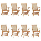 vidaXL Garden Chair Set of 4 Teak Teak wood Standard Foldable