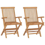 vidaXL Garden Chair Set of 4 Teak Teak wood Standard Foldable