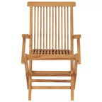 vidaXL Garden Chair Set of 4 Teak Teak wood Standard Foldable