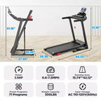 Tapis de course 3,5 CV en promotion : Tapis de course pliable avec inclinaison de 12 %, application et haut-parleurs Bluetooth, capacité de 150 kg, 64 programmes, pour salle de sport à domicile