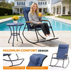 Karl Home | Teslin Patio Rocking Chair with Footrest and Head Pillow