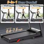 Tapis de course en promotion, Tapis de course en liquidation, Tapis de course pliable avec inclinaison manuelle pour gym à domicile, Machine compacte de marche, jogging, course de 3,25 CV