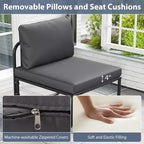 Costway Patio Chairs Set of 2 w/ Removable Cushions Heavy Duty Metal Frame Poolside