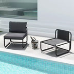 Costway Patio Chairs Set of 2 w/ Removable Cushions Heavy Duty Metal Frame Poolside
