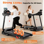 3.55HP Treadmill clearance w/10% Incline 320lb Capacity,Foldable Home 7.5MPH Treadmill,71 Smart Program, APP Control Jogging Walking w/ Free Knee Pads