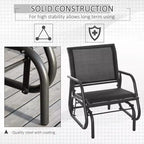 Balançoire de porche, Chaise balançoire à cadre métallique avec tissu maillé respirant, Accoudoirs courbés