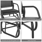 Balançoire de porche, Chaise balançoire à cadre métallique avec tissu maillé respirant, Accoudoirs courbés