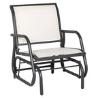 Balançoire de porche, Chaise balançoire à cadre métallique avec tissu maillé respirant, Accoudoirs courbés