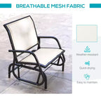 Balançoire de porche, Chaise balançoire à cadre métallique avec tissu maillé respirant, Accoudoirs courbés