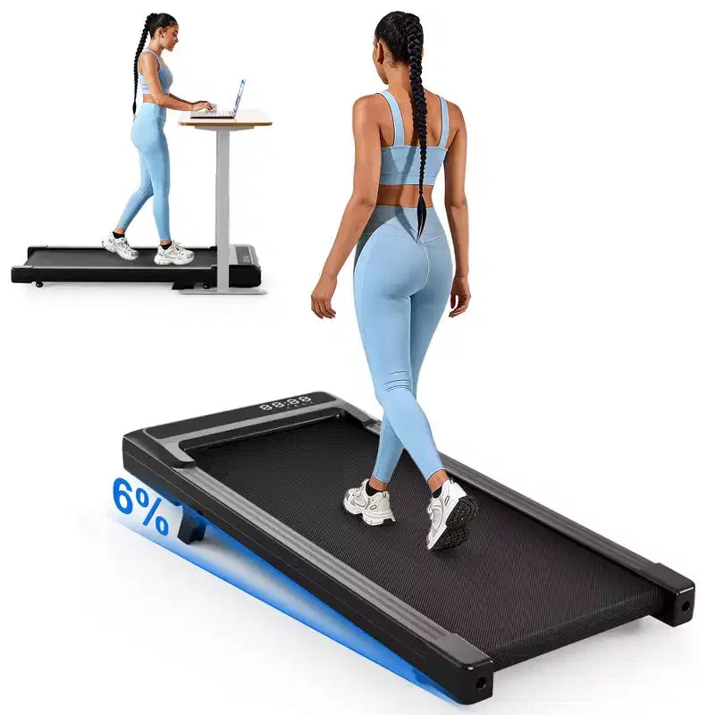 Superun Walking Pad Treadmill with 6% Manual Incline,0.6-3.8 MPH,2.5 HP,300 lb Capacity