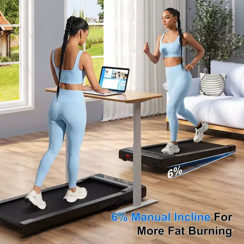 Superun Walking Pad Treadmill with 6% Manual Incline,0.6-3.8 MPH,2.5 HP,300 lb Capacity