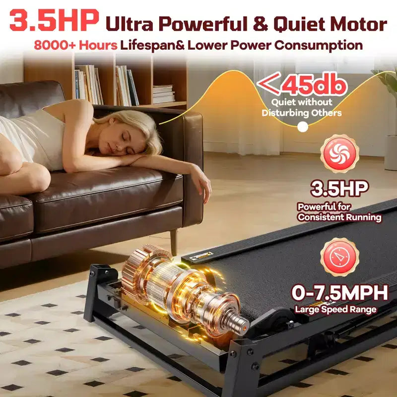 4-in-1 Walking Pad with 12% Incline, Portable Treadmill, Foldable Treadmills for Home and Office, 3.5 HP Quiet Treadmill